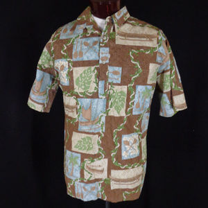 Vintage Go Barefoot Pull Over Hawaiian Shirt  XL